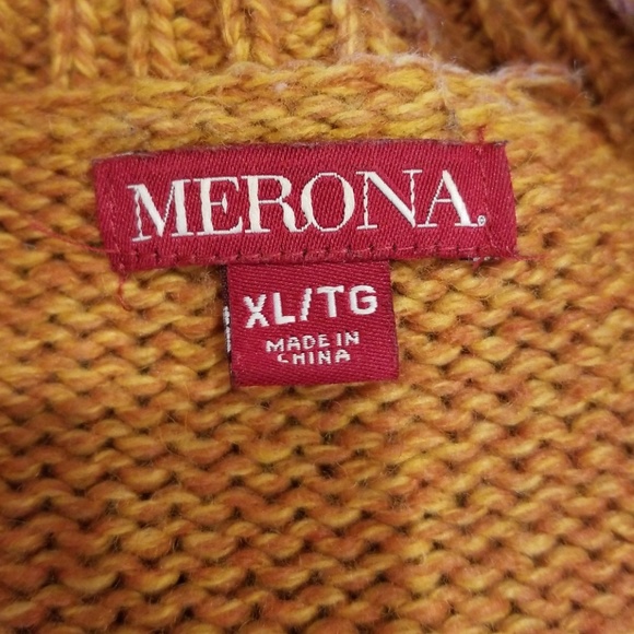 Merona heathered orange no button cardigan XL - Picture 5 of 7